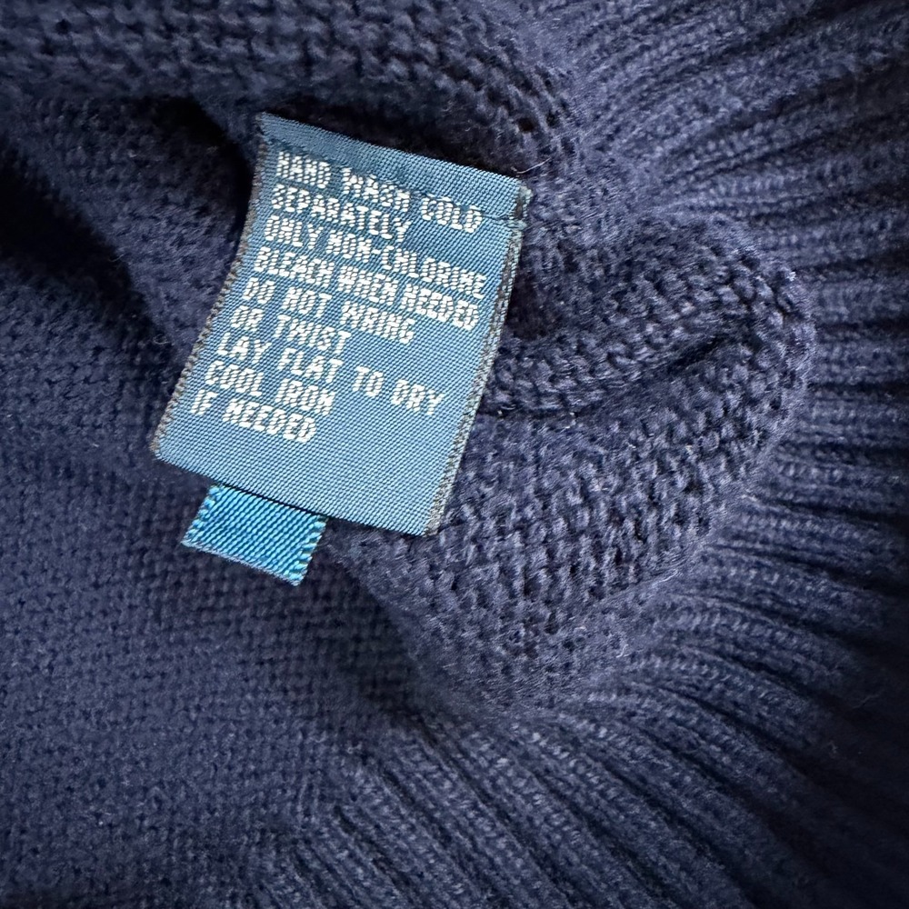 Vintage Polo Ralph Lauren Sweater Mens Small Blue Mock Neck Button - Picture 5 of 6